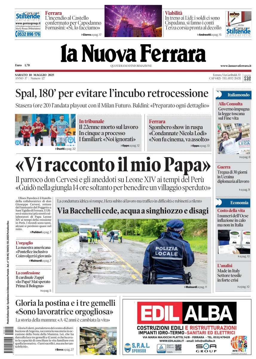 Prima-pagina-nuova ferrara-oggi-edizione-del-2025-05-10